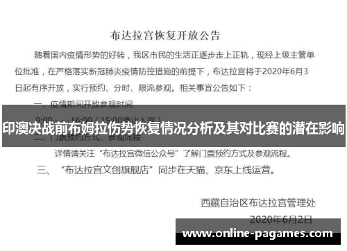 印澳决战前布姆拉伤势恢复情况分析及其对比赛的潜在影响